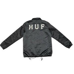HUF Set H Black Satin Coaches Jacket L